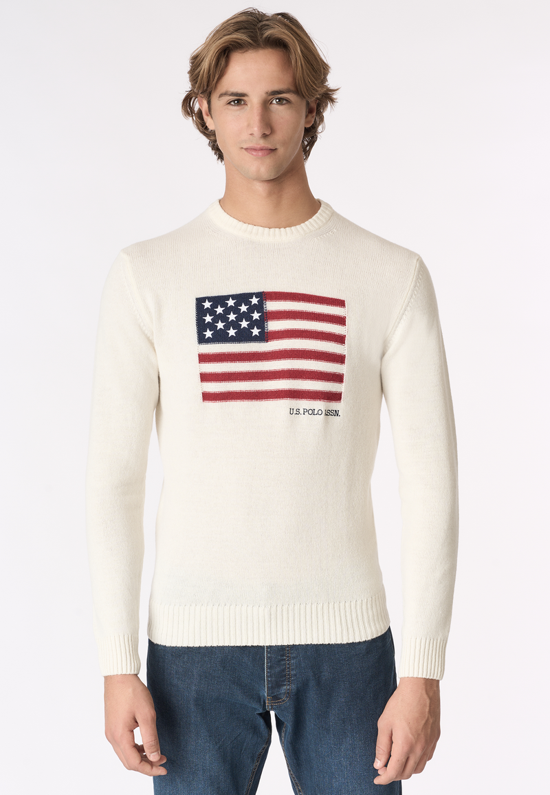 Maglia girocollo bandiera americana