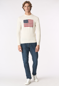 Maglia girocollo bandiera americana