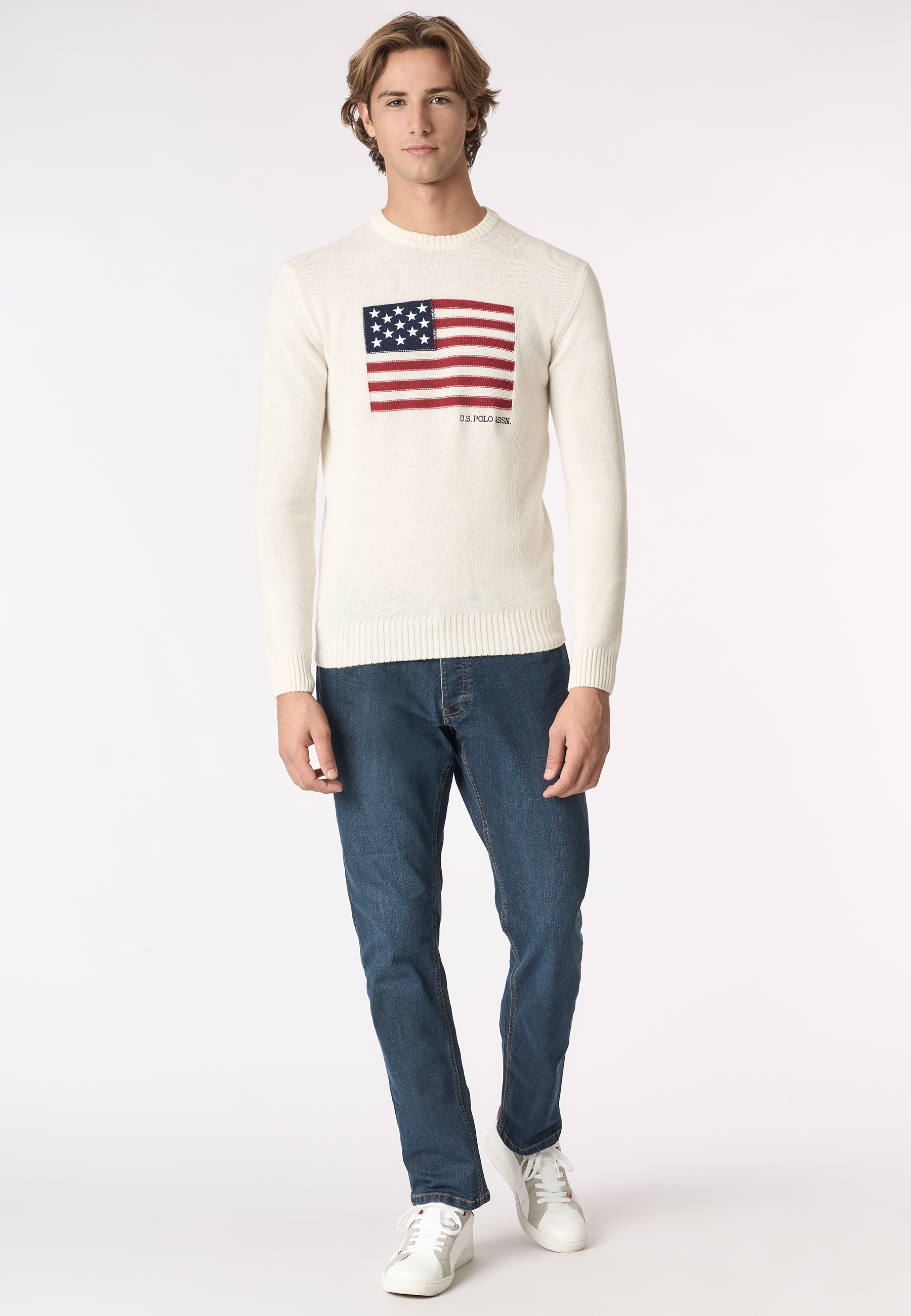 Maglia girocollo bandiera americana
