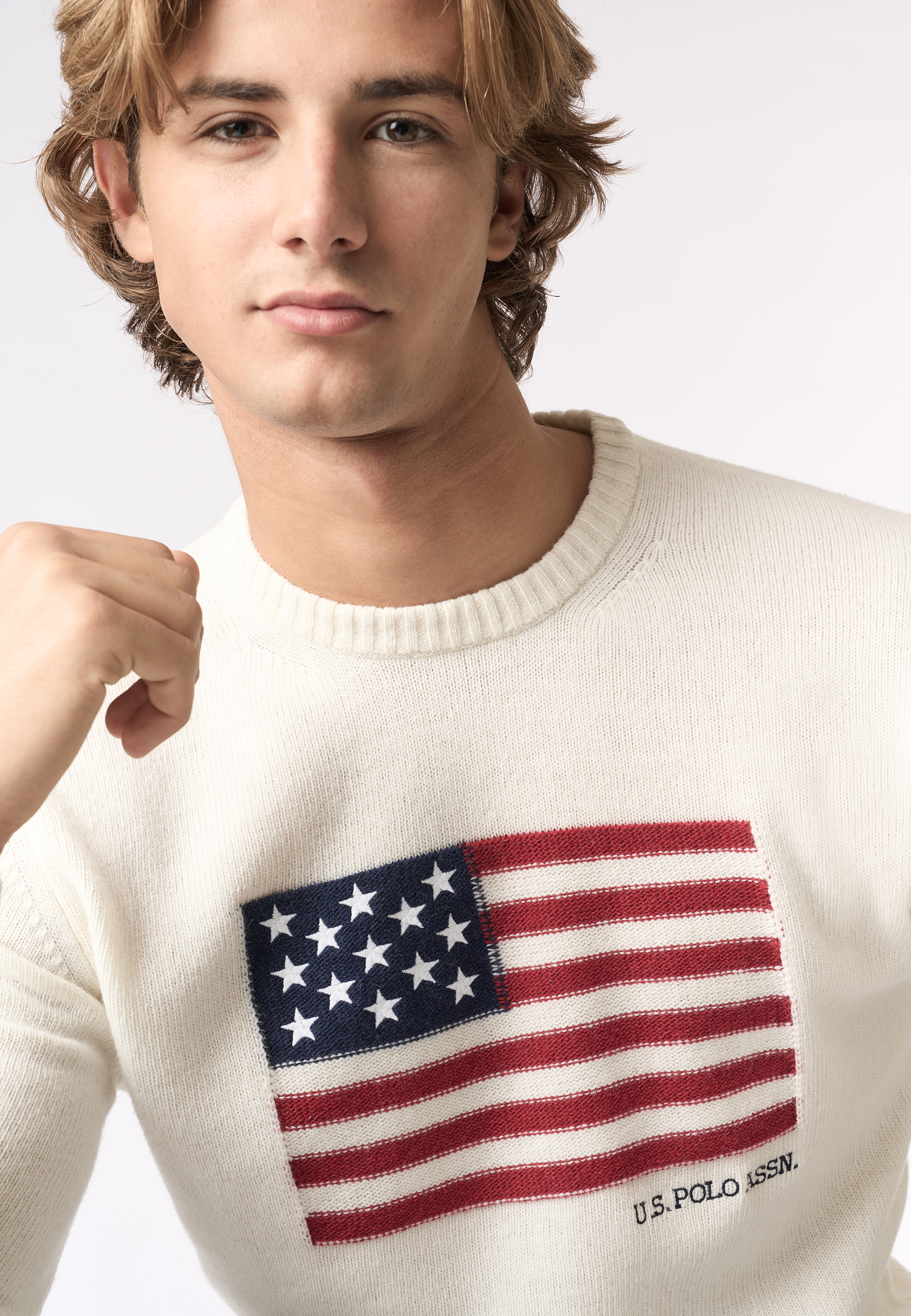 Maglia girocollo bandiera americana