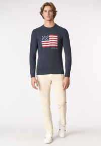 Maglia girocollo bandiera americana