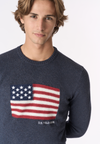 Maglia girocollo bandiera americana