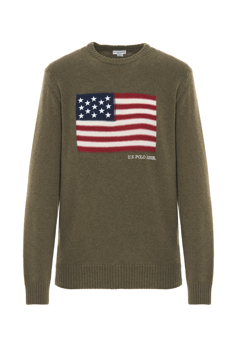 Maglia girocollo bandiera americana
