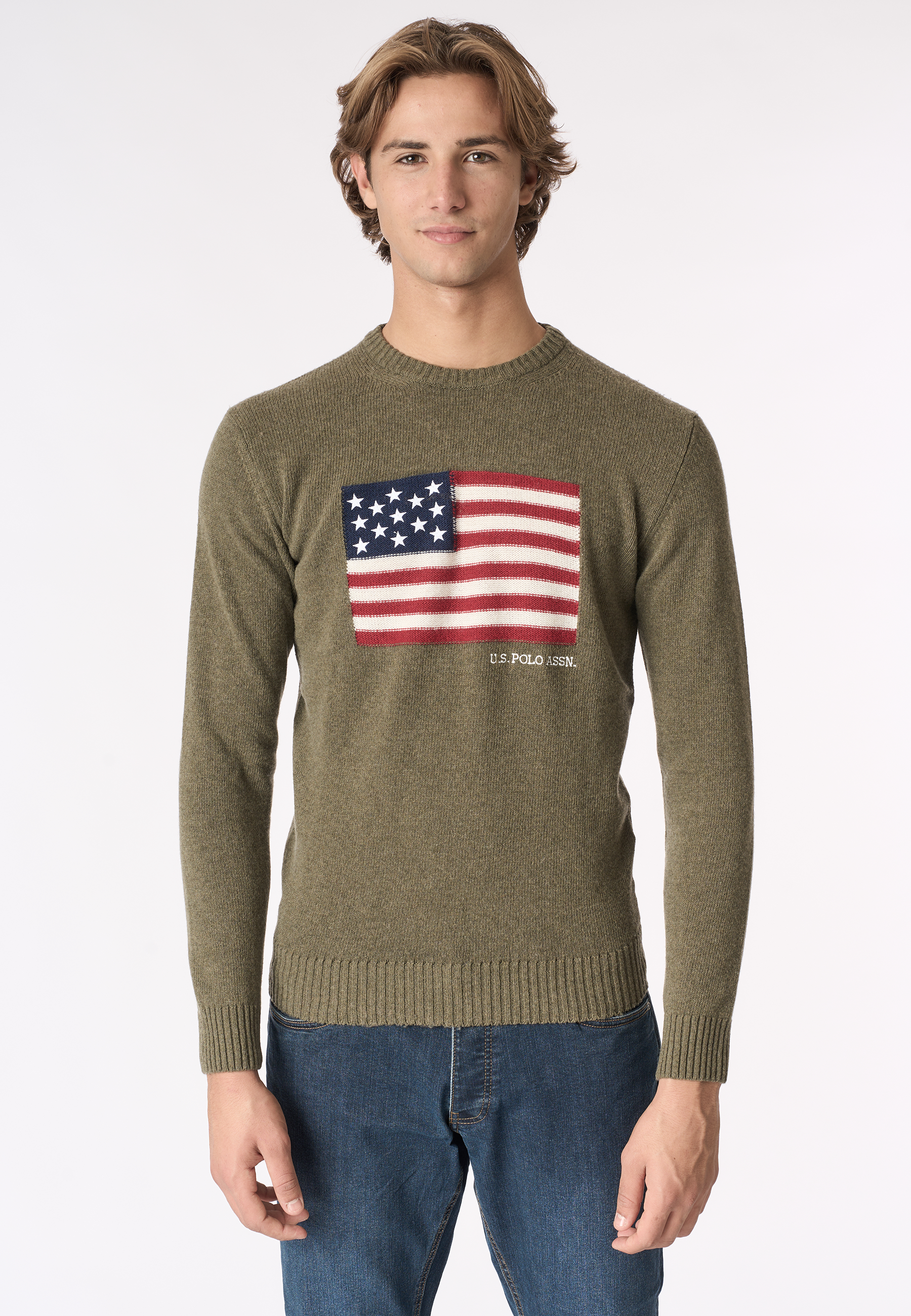 Maglia girocollo bandiera americana