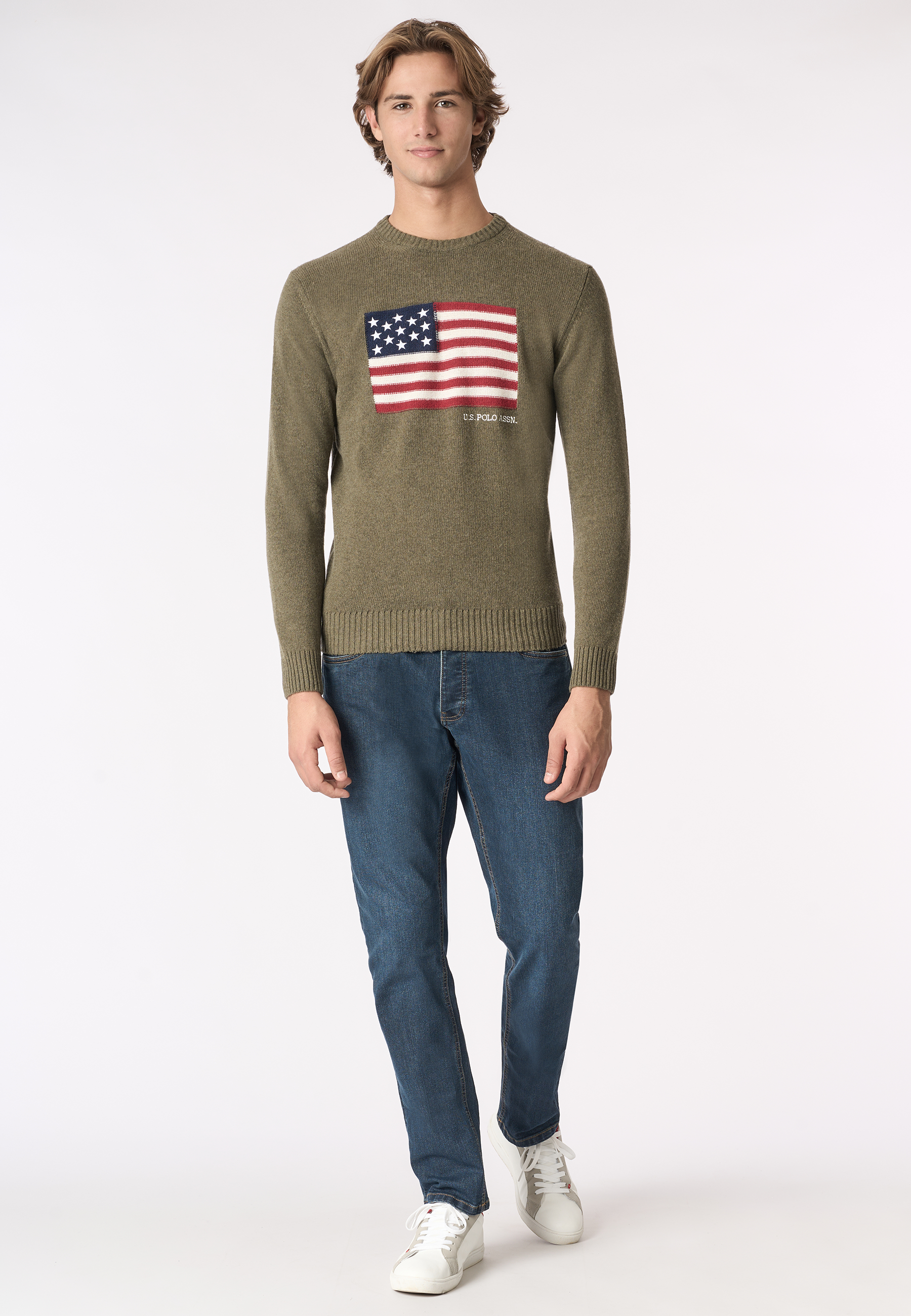 Maglia girocollo bandiera americana