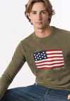 Maglia girocollo bandiera americana