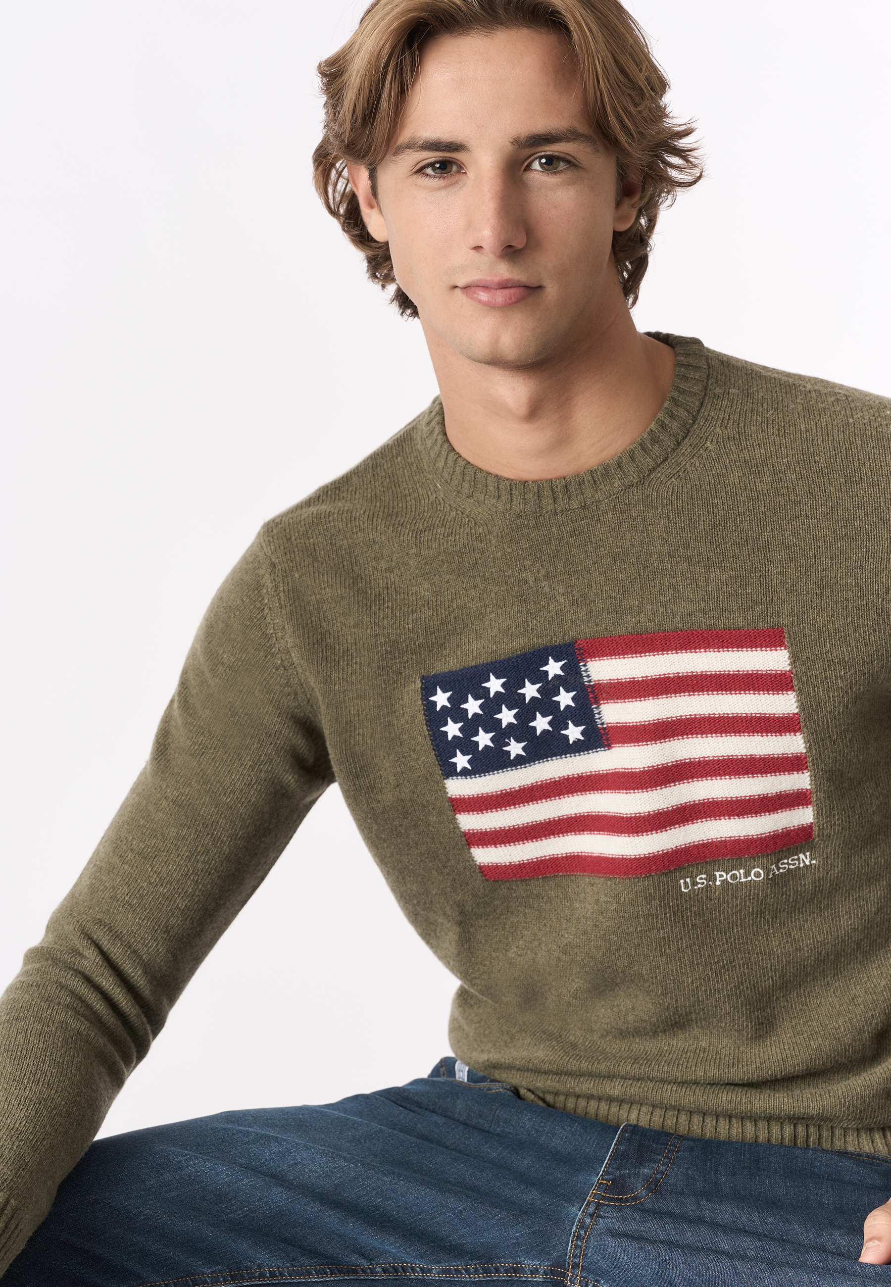 Maglia girocollo bandiera americana