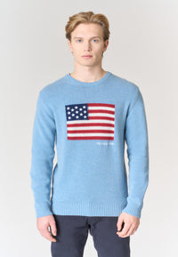 Maglia girocollo bandiera americana