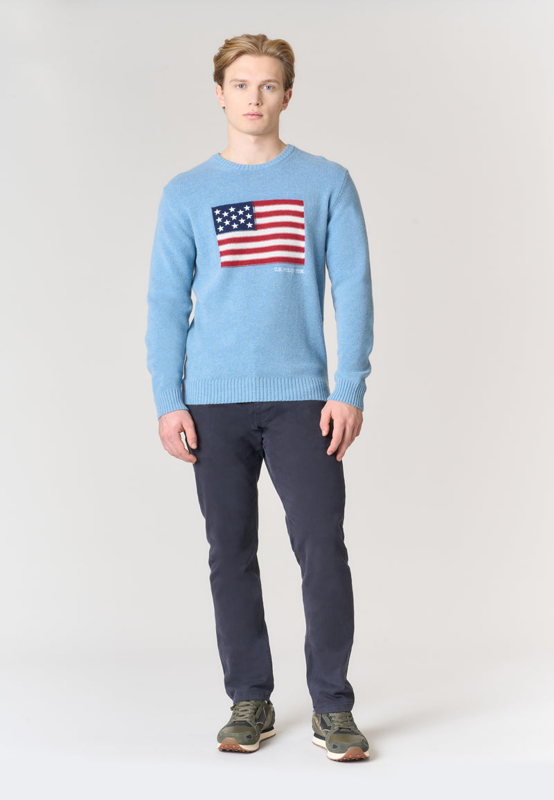 Maglia girocollo bandiera americana