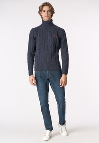 Maglia dolcevita lavorazione a treccia misto lana