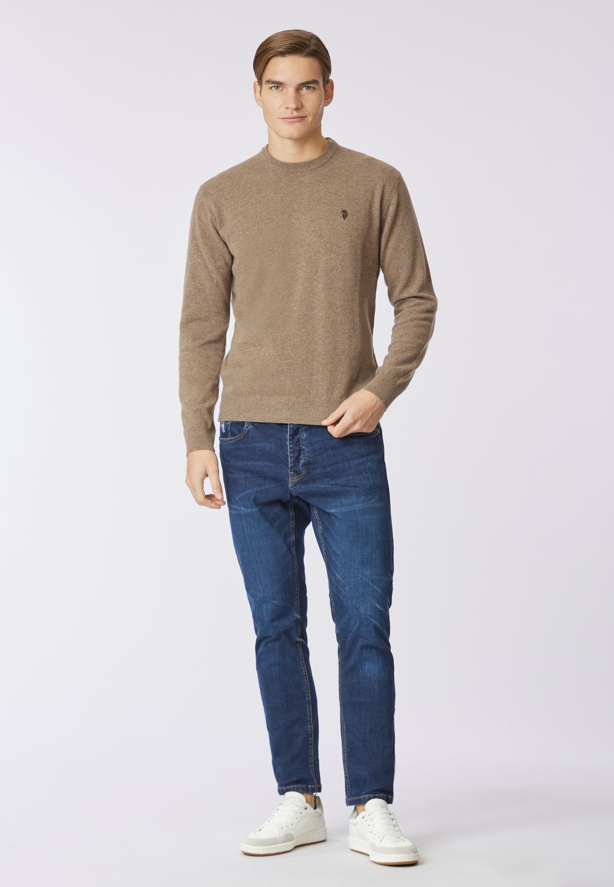 Maglia girocollo in lana lambswool