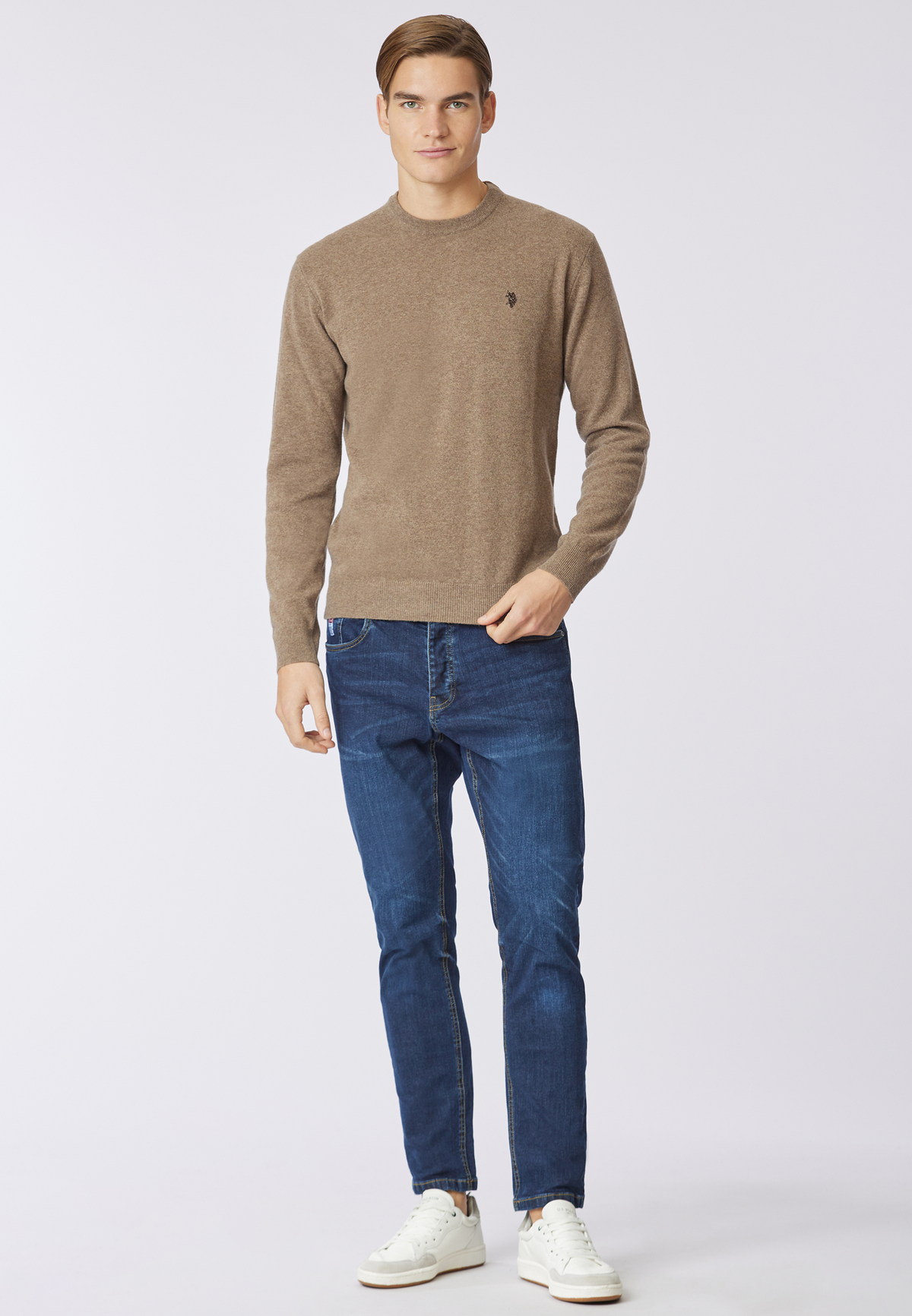 Maglia girocollo in lana lambswool