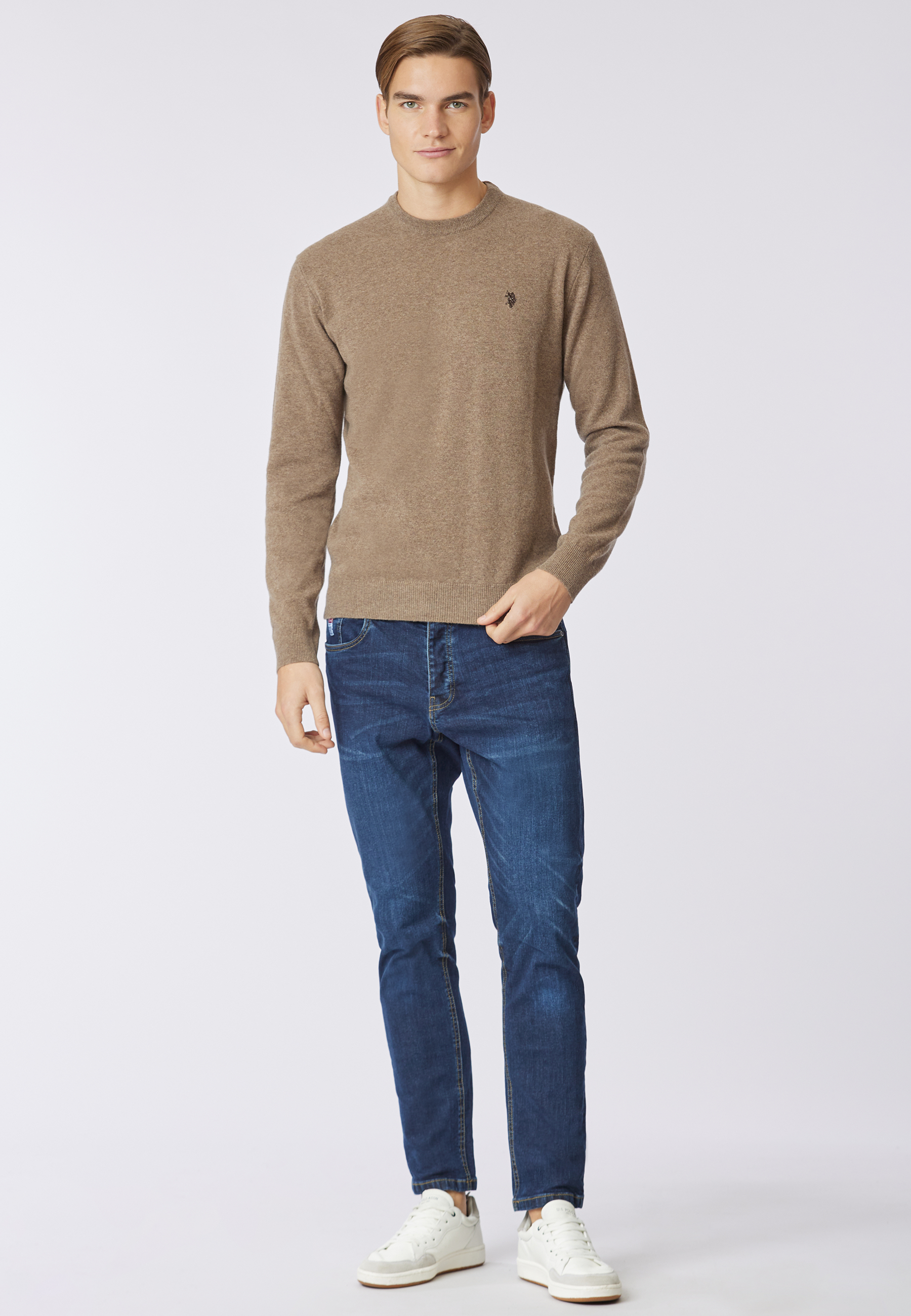 Maglia girocollo in lana lambswool