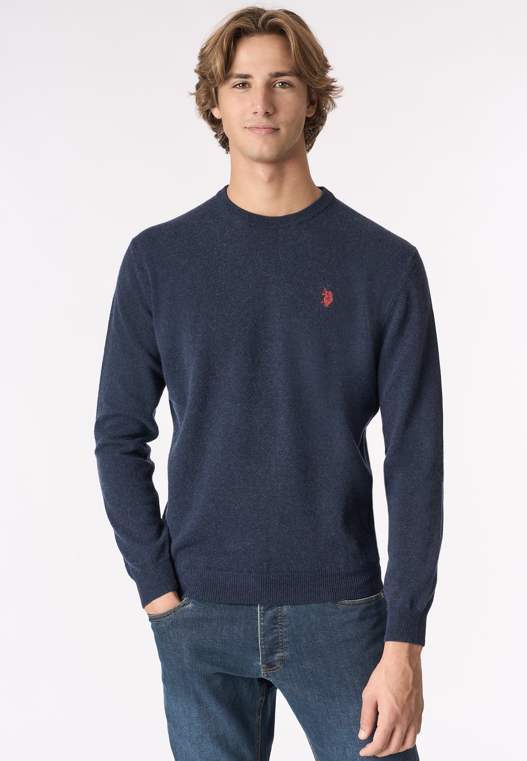 Maglia girocollo in lana lambswool