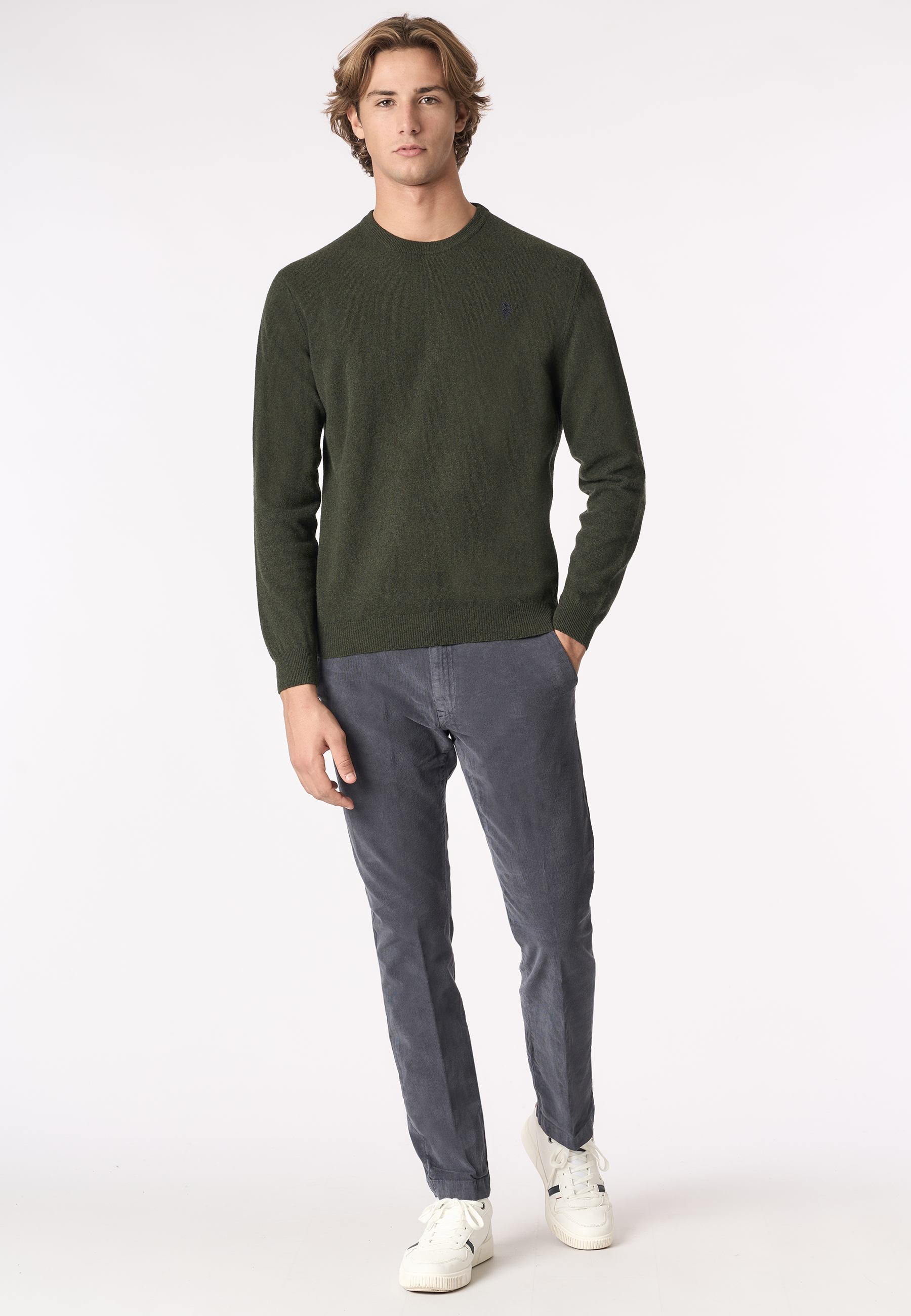 Maglia girocollo in lana lambswool