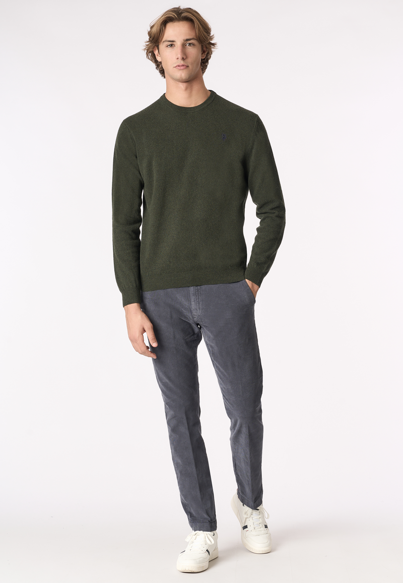 Maglia girocollo in lana lambswool