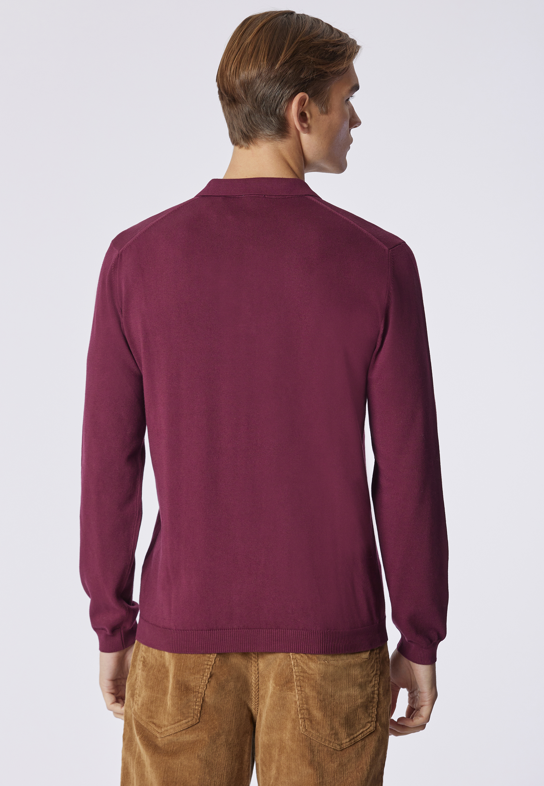 Polo shirt knit in cotone a maniche lunghe