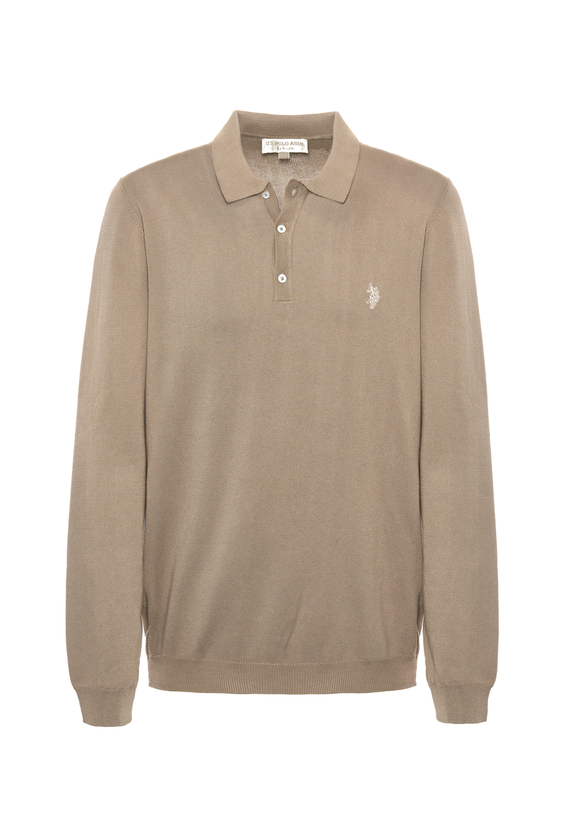 Polo shirt knit in cotone a maniche lunghe