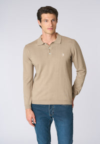 Polo shirt knit in cotone a maniche lunghe