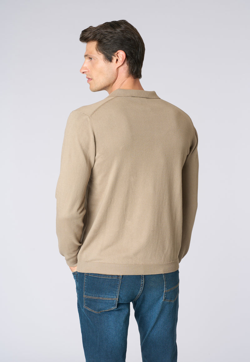 Polo shirt knit in cotone a maniche lunghe