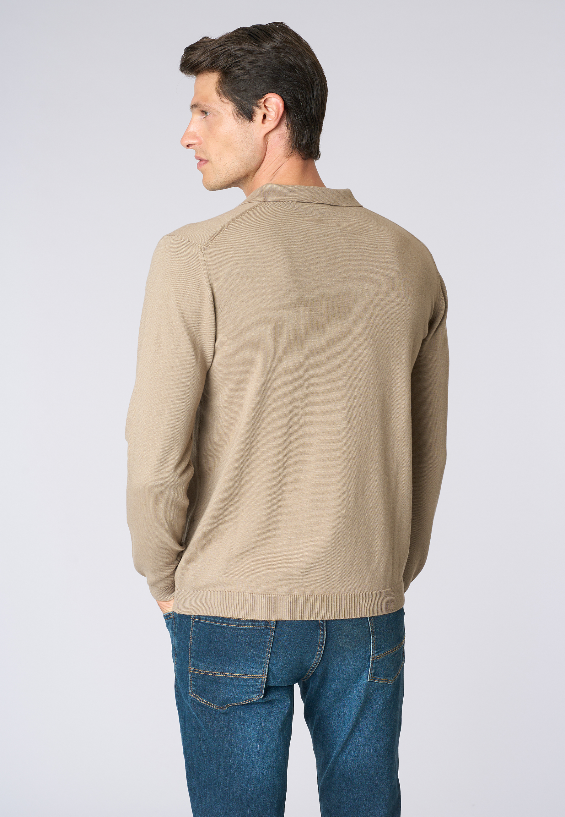 Polo shirt knit in cotone a maniche lunghe
