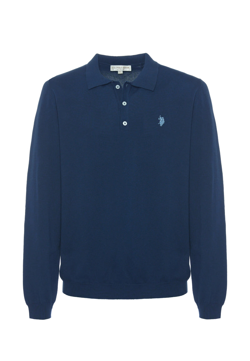 Polo shirt knit in cotone a maniche lunghe