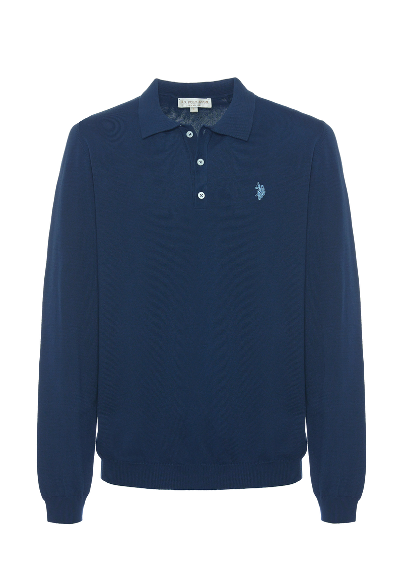 Polo shirt knit in cotone a maniche lunghe