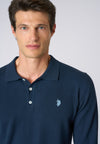 Polo shirt knit in cotone a maniche lunghe