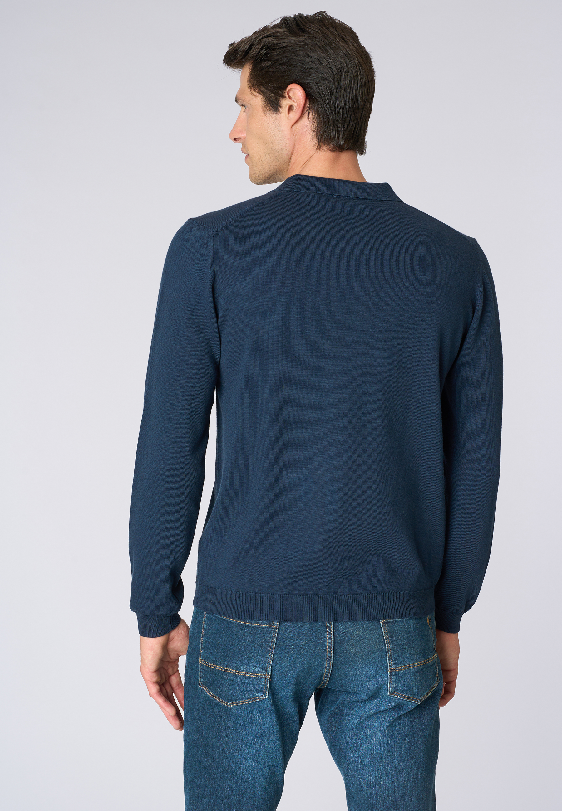 Polo shirt knit in cotone a maniche lunghe