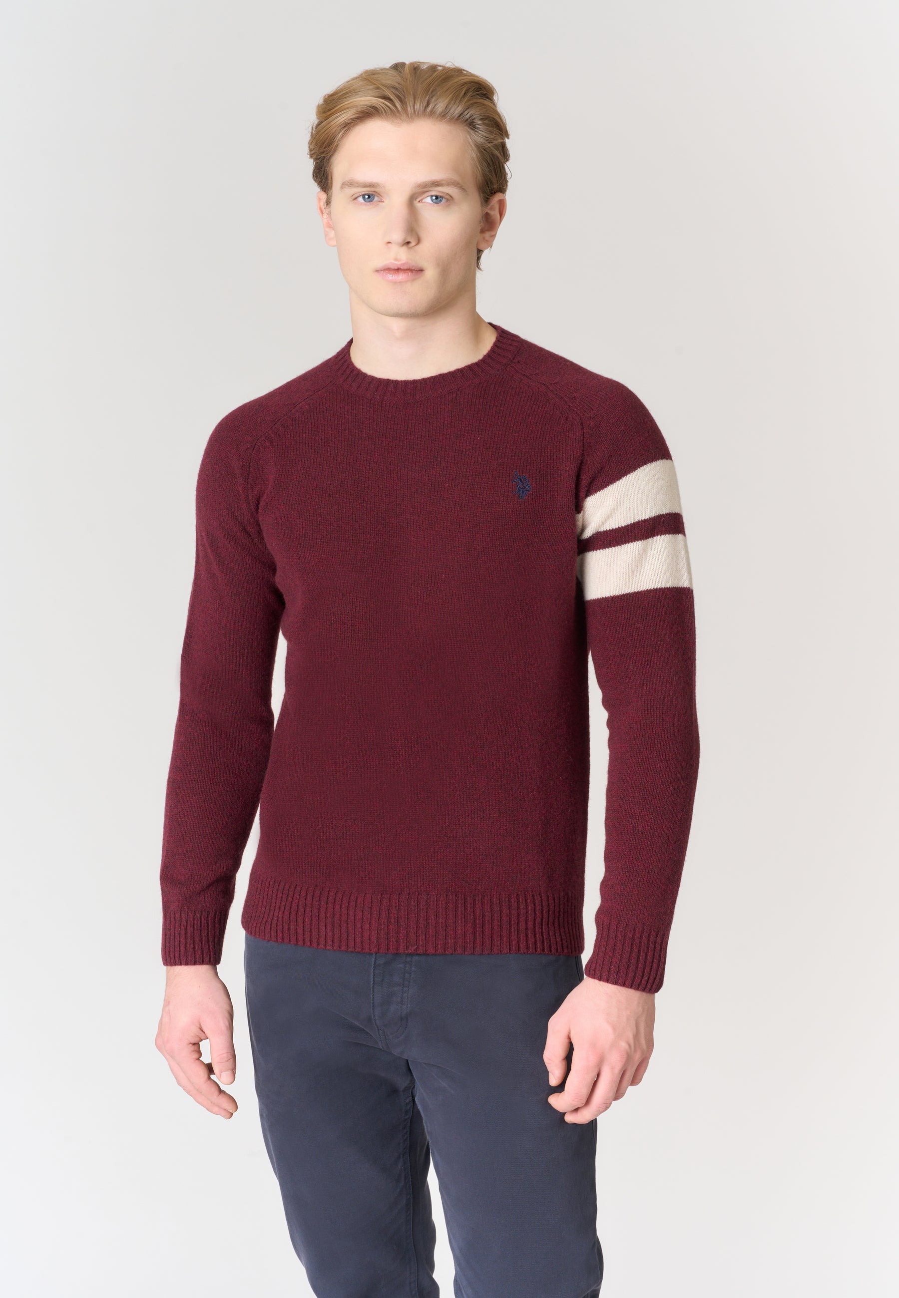 Maglia girocollo in lana shetland