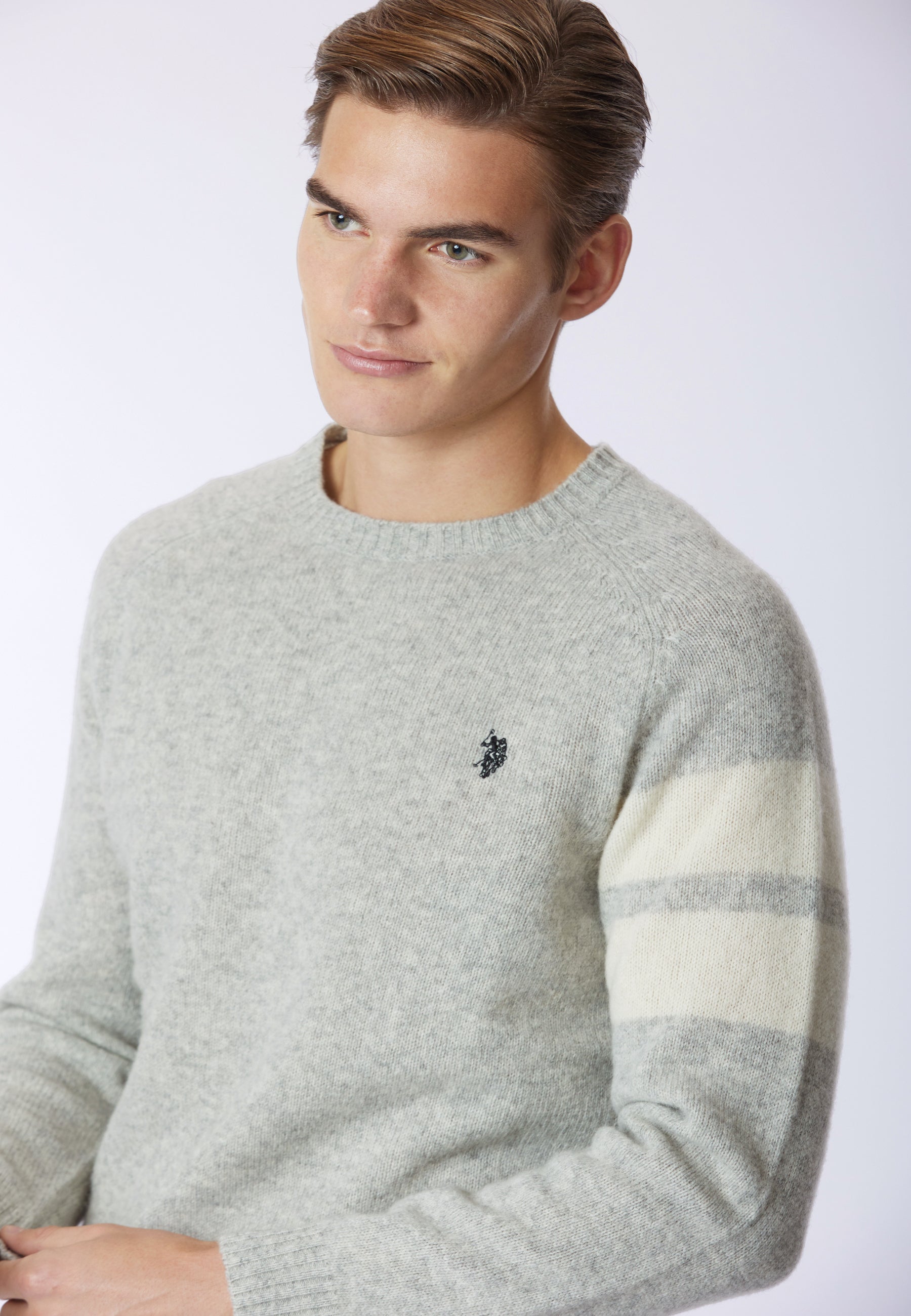 Maglia girocollo in lana shetland
