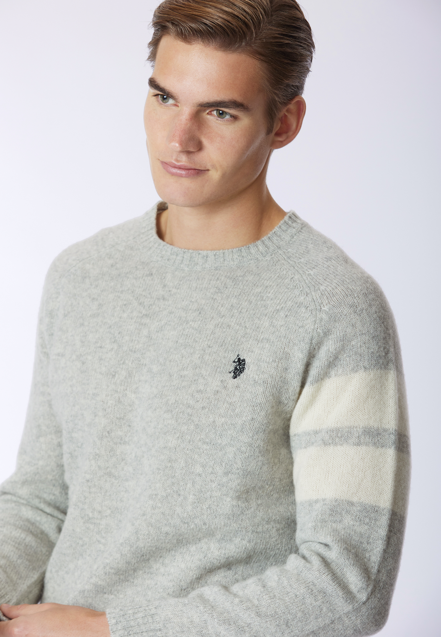 Maglia girocollo in lana shetland