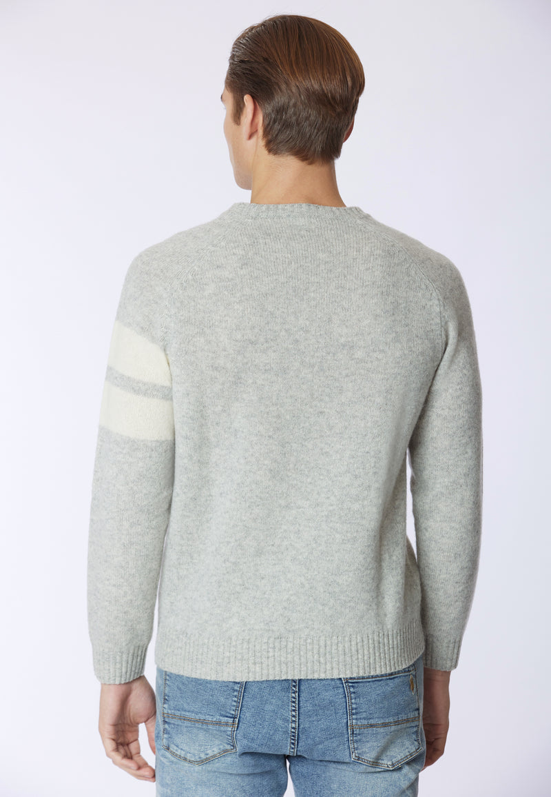 Maglia girocollo in lana shetland