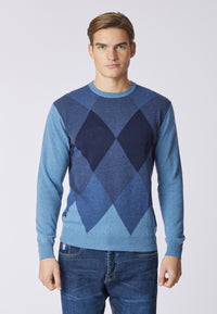 Maglia girocollo motivo quadri