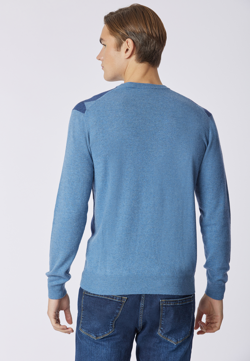 Maglia girocollo motivo quadri