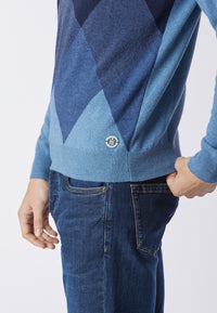 Maglia girocollo motivo quadri