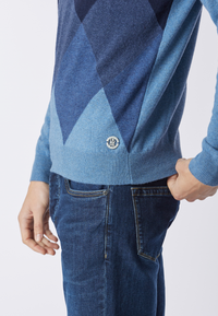 Maglia girocollo motivo quadri