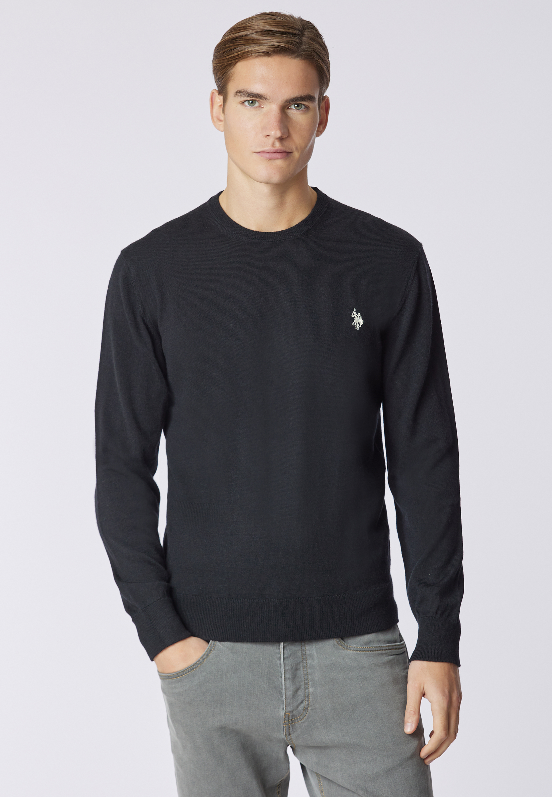Maglia girocollo in lana merino