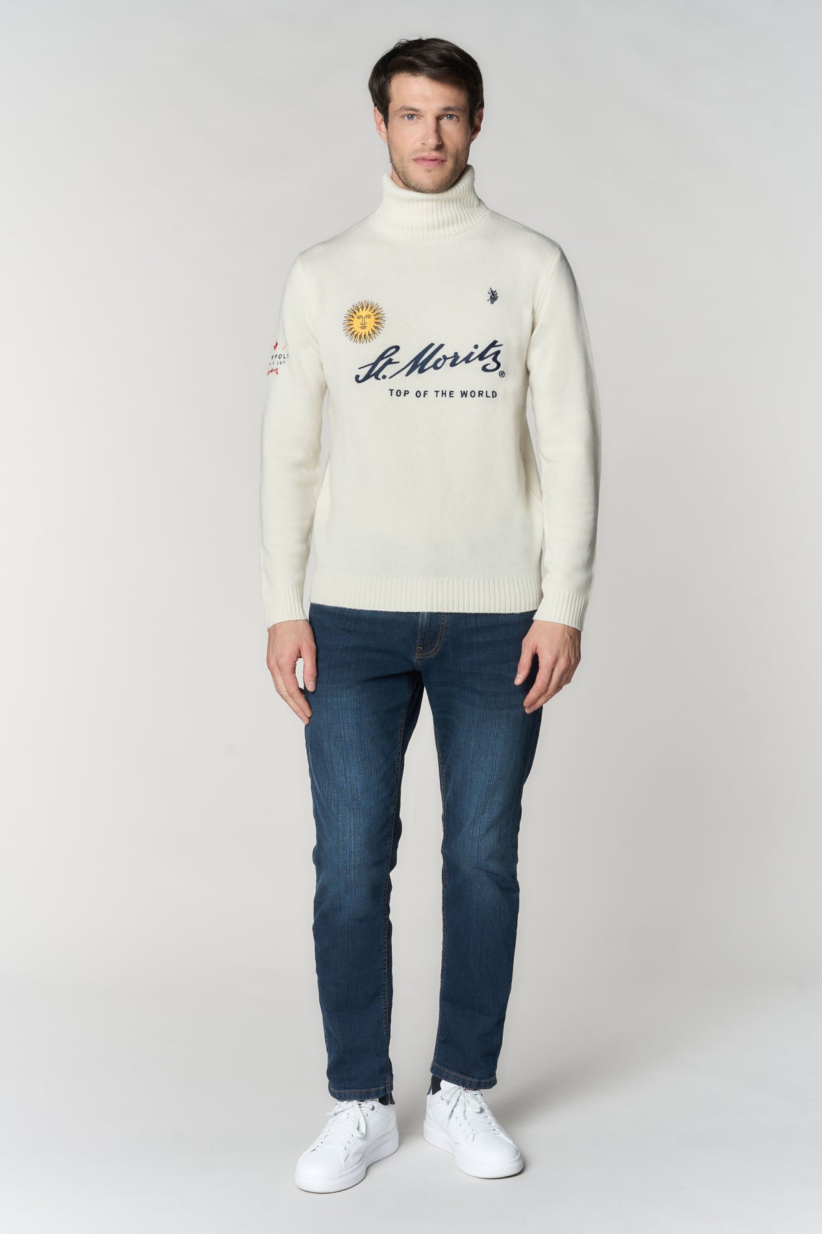 Maglia dolcevita con ricamo frontale limited edition St. Moritz