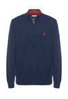 Maglia cotone e cashmere collo a lupetto e chiusura zip