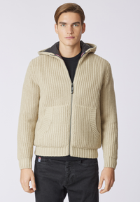 Cardigan con cappuccio e zip