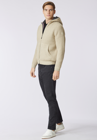 Cardigan con cappuccio e zip