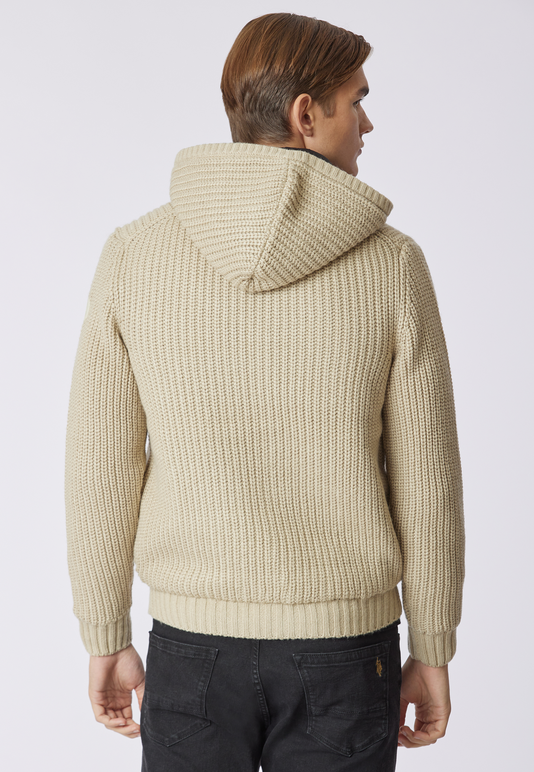 Cardigan con cappuccio e zip
