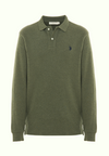 Polo shirt a maniche lunghe in cotone interlock melange