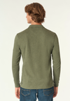 Polo shirt a maniche lunghe in cotone interlock melange
