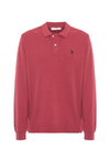 Polo shirt a maniche lunghe in cotone interlock melange