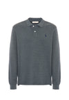 Polo shirt a maniche lunghe in cotone interlock melange