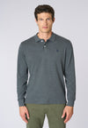 Polo shirt a maniche lunghe in cotone interlock melange