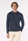 Polo shirt a maniche lunghe in cotone interlock melange