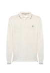 Polo shirt a maniche lunghe in cotone heavy jersey